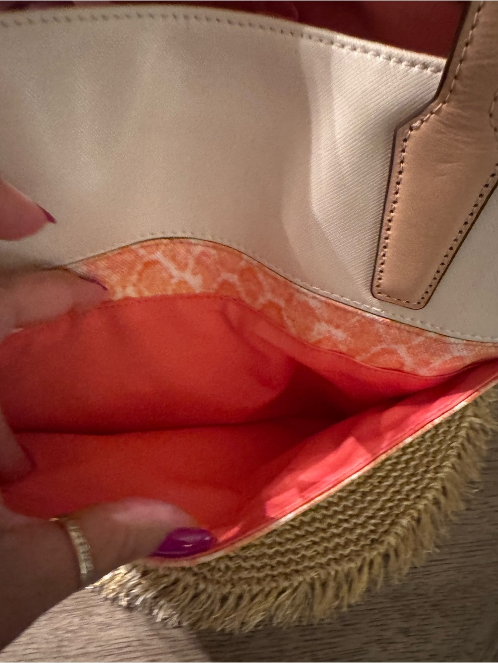 Coach GOOD as NEW Snake Patterned Tote Bag with Cream Trim with Triple Hangtag - Picture 13 of 15